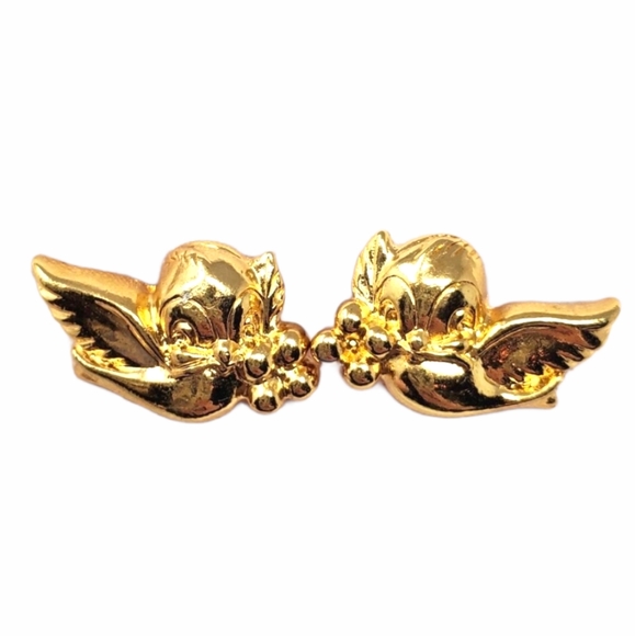 Disney Jewelry - Disney Snow White Birds Gold VTG Stud Earrings